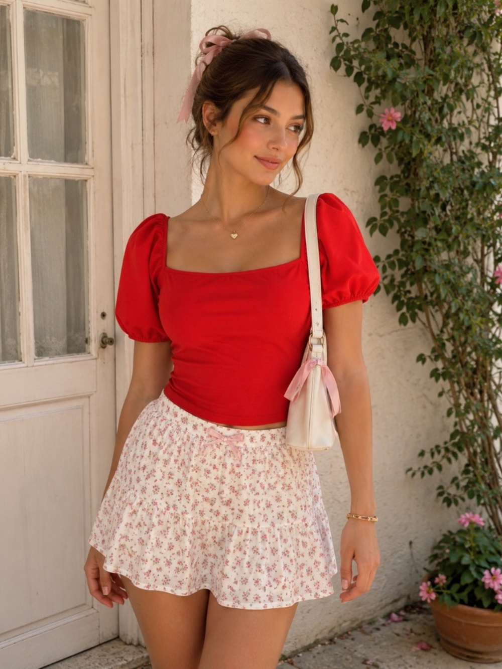 Coquette Cottagecore Balletcore H&M Parisian Puff Princess Sleeve Top